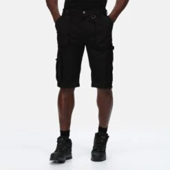 Regatta Mens Pro Utility Cargo Shorts (Black) -Athletics Store k929529c6831f55bafde788cc36850a3c